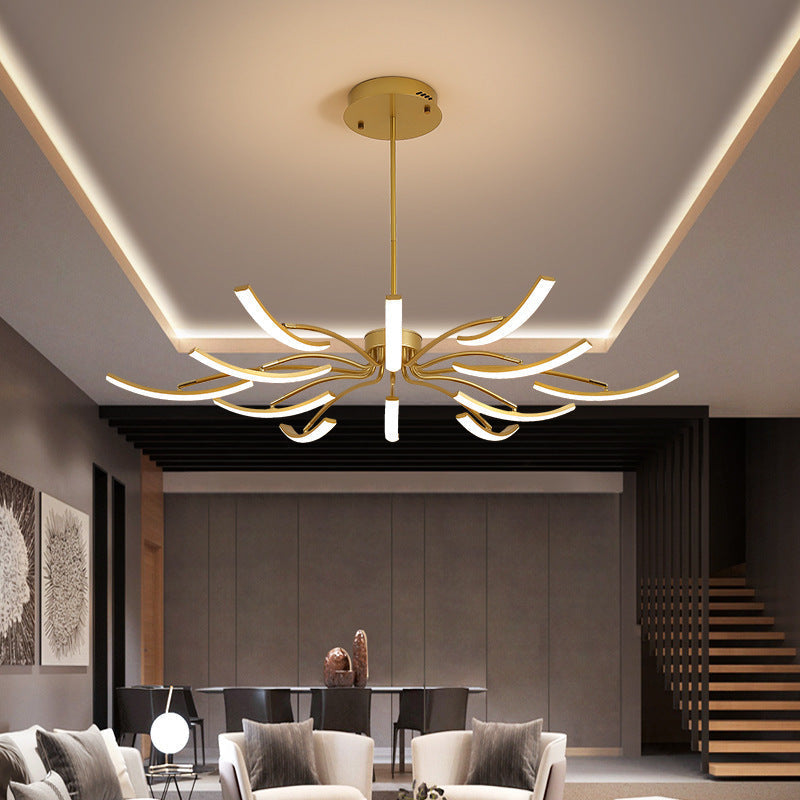 Kristy Modern LED Kronleuchte Schwarz/Weiß/Gold Schlaf/Wohnzimmer