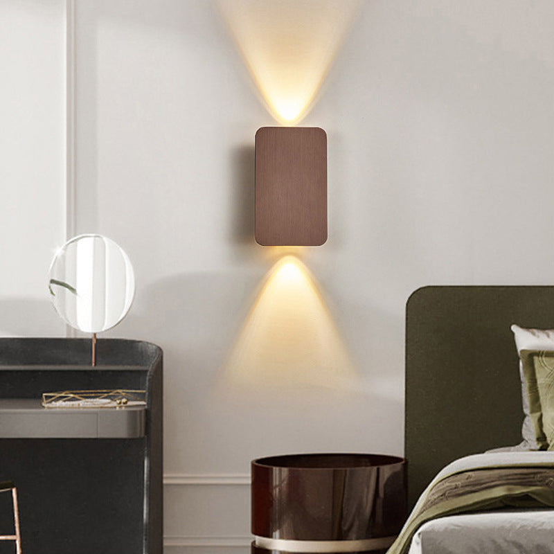 Muto Moderne quadratische Innenwandlampe Metall/Acryl Schlafzimmer/Wohnzimmer