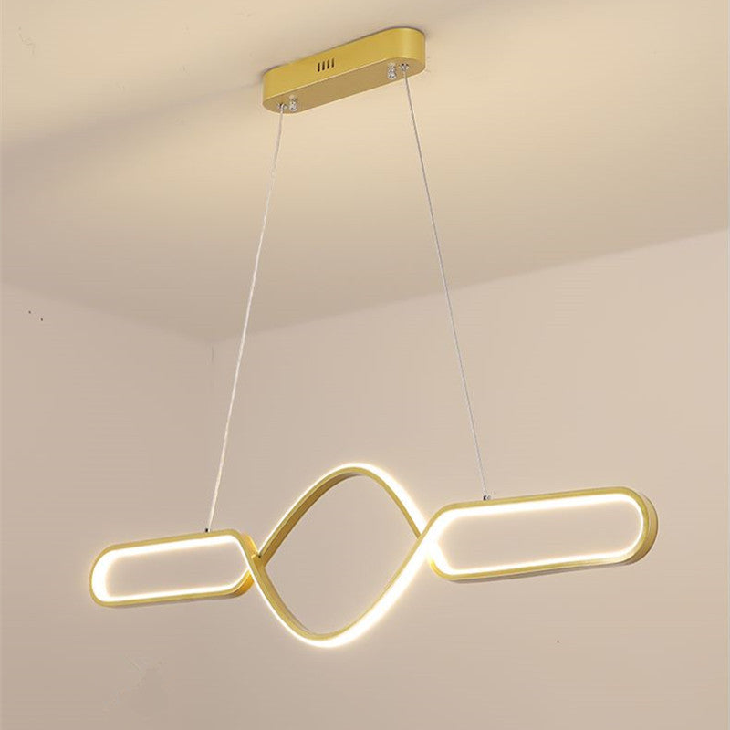 Arisha Pendelleuchten,Kreuz Linear, Esszimmer, Schwarz/Gold, Metall/Kieselgel