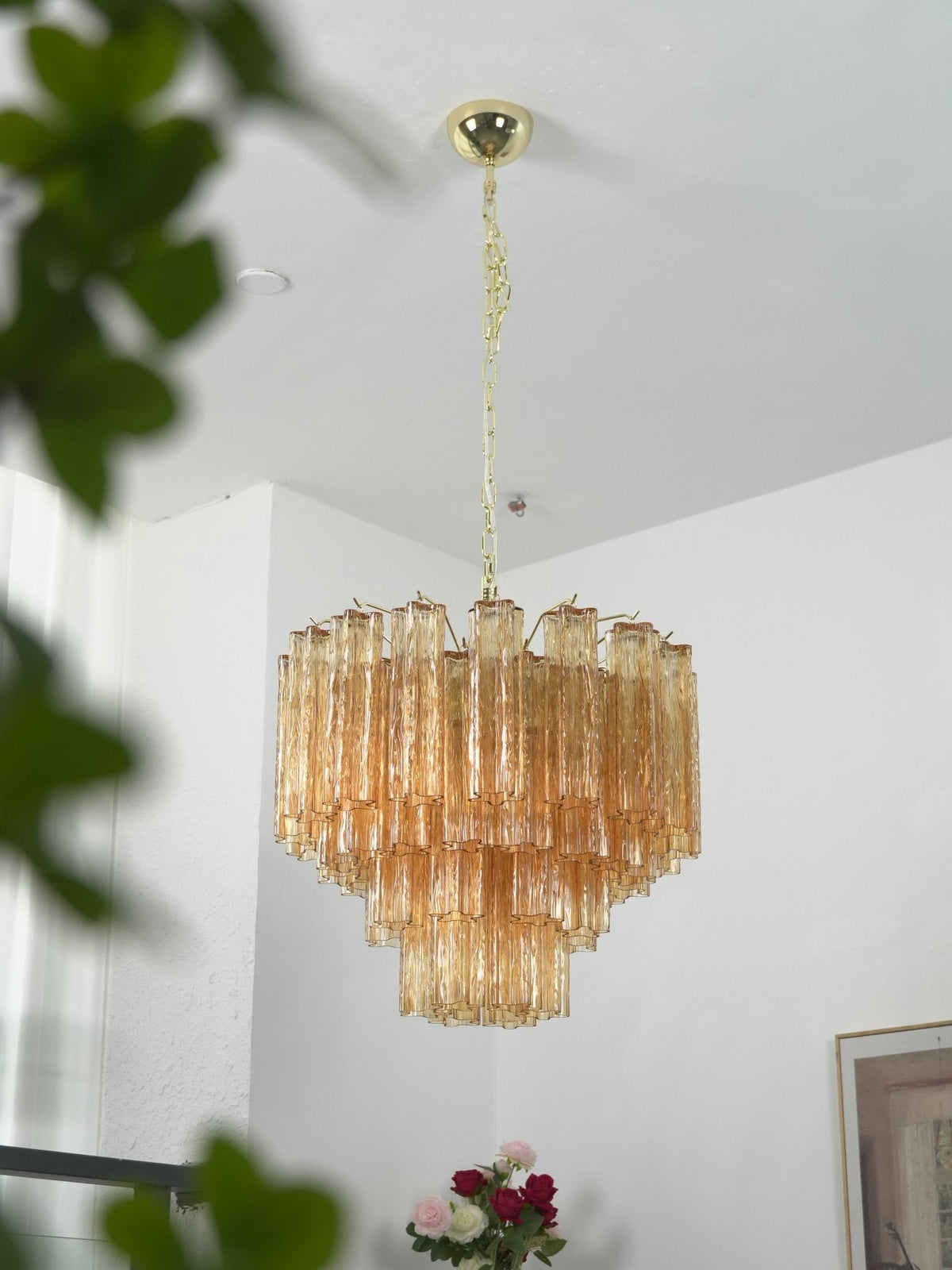 Bexy Kronleuchter aus Glas in Kaskadenform