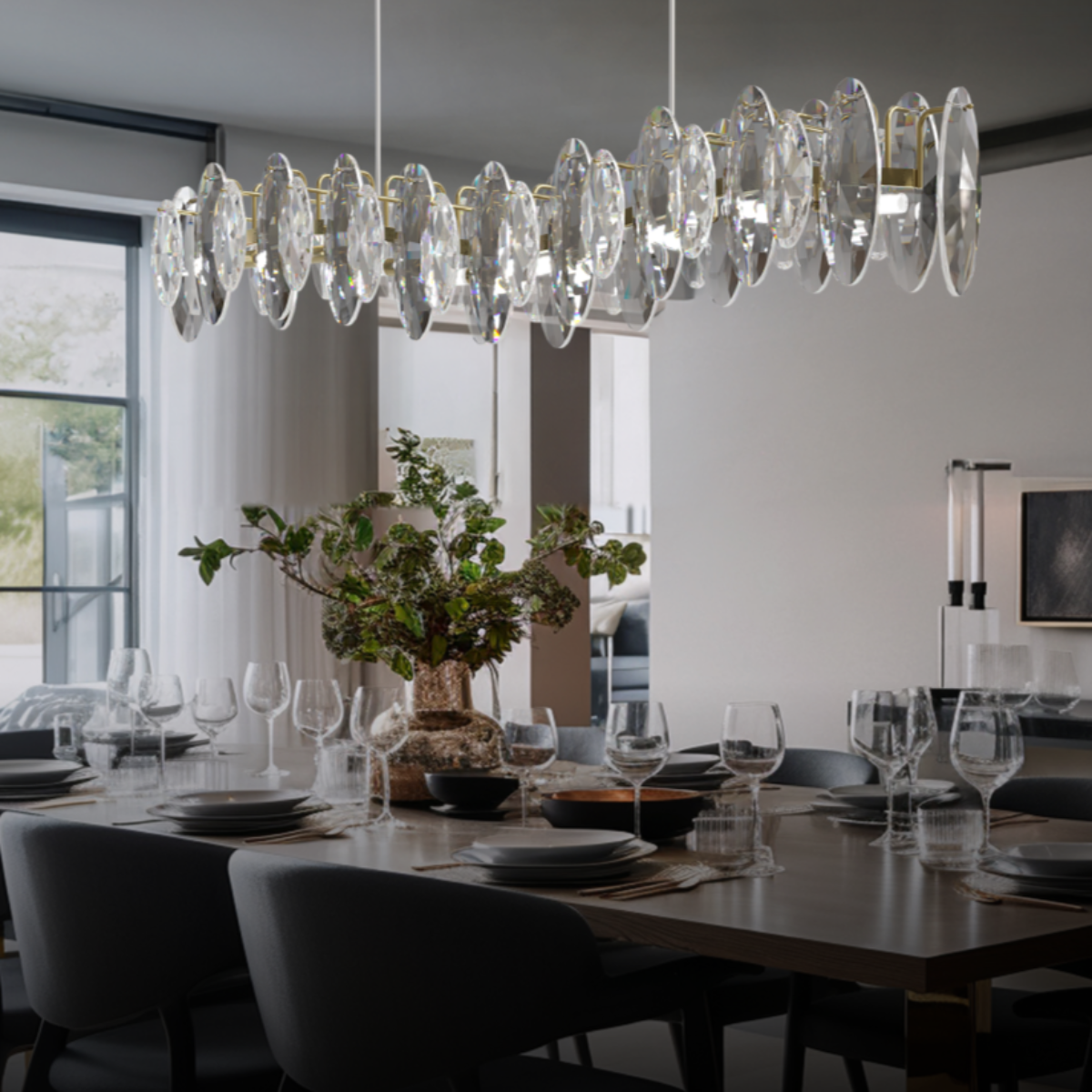Kristy Modern Kronleuchter Kristall Gold Wohnzimmer/Schlafzimmer