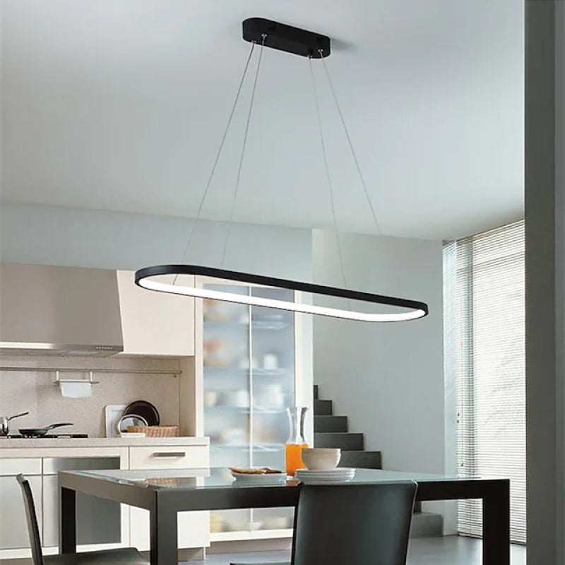 Arisha Modern Pendelleuchte Linear Schwarz/Weiß/Gold Esszimmer Metall