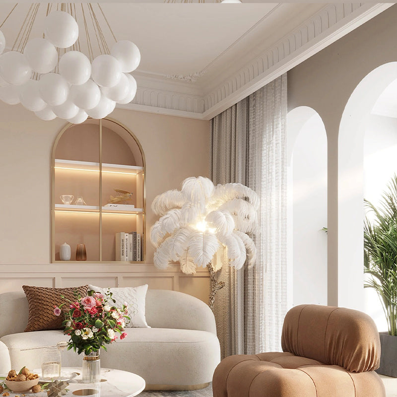 Valentina Modern LED Kronleuchter Kugel Schwarz/Gold Wohnzimmer Glas