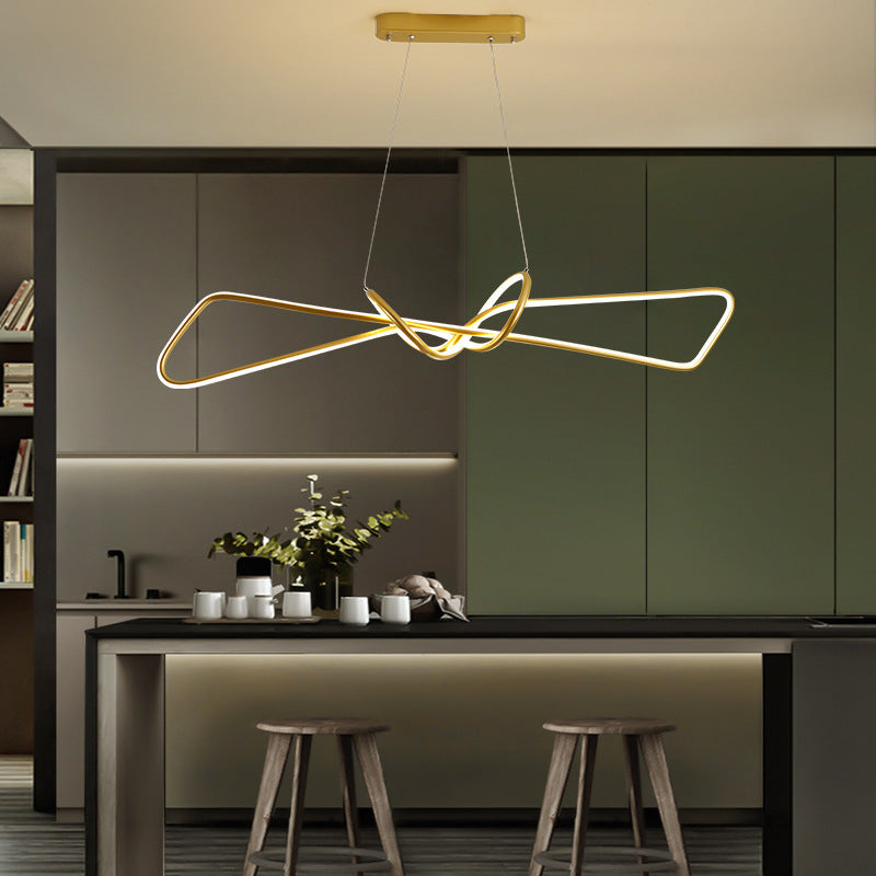 Arisha Minimalistische LED Pendelleuchte Schwarz/Gold Essenzimmer