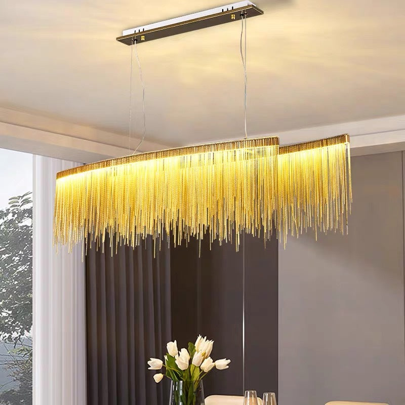 Kristy Modern Quasten Kronleuchter Gold/Chrom LED Metall Esszimmer