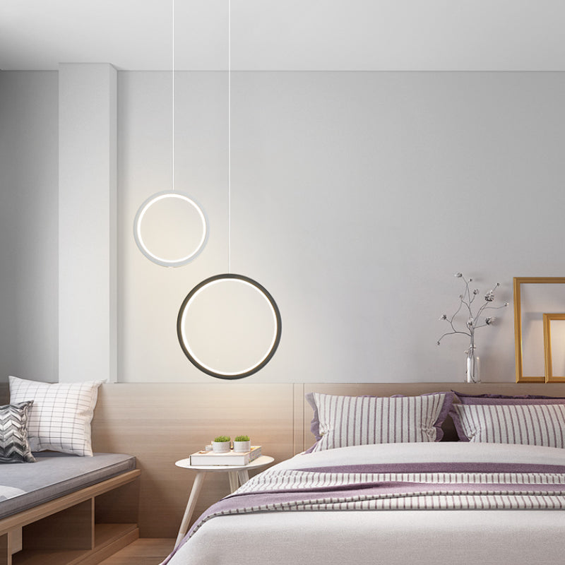 Arisha Minimalistisch Pendelleuchte Ring Schwarz/Weiß Wohnzimmer