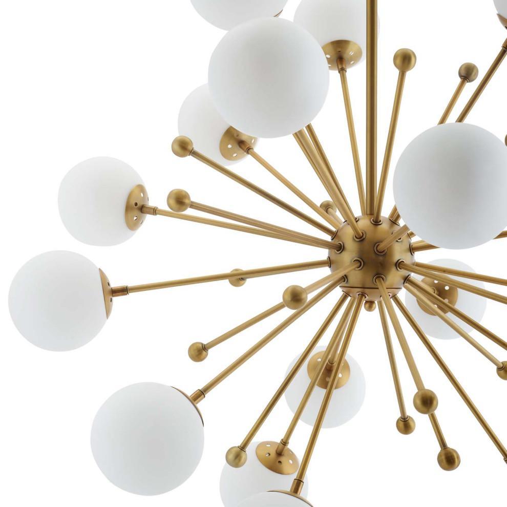 Caseraria Kronleuchter aus Messing mit Opal-Kugeln