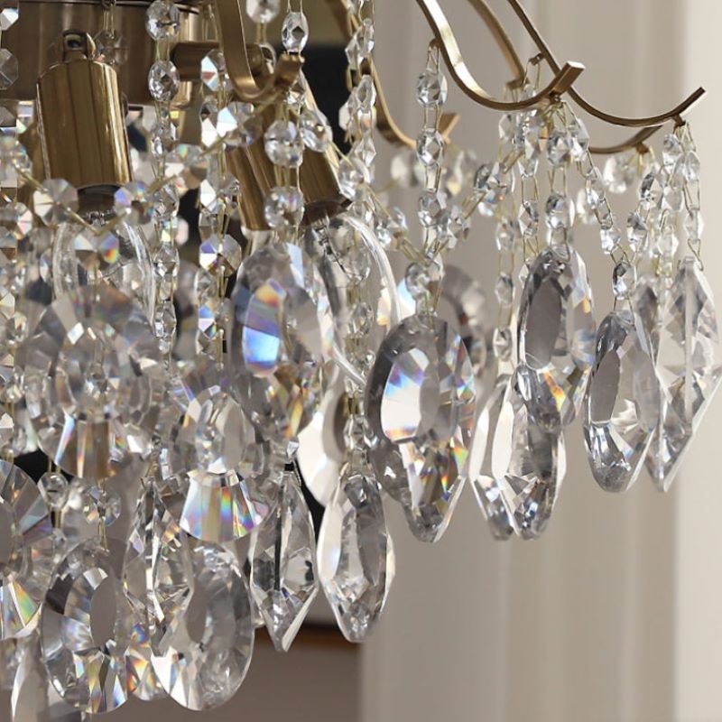 Kristy Retro Kristall Kronleuchter Glas Metall Wohnzimmer