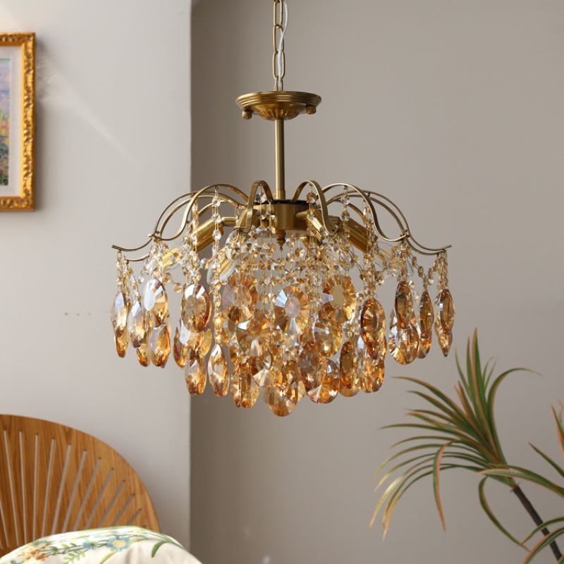 Kristy Retro Kristall Kronleuchter Glas Metall Wohnzimmer
