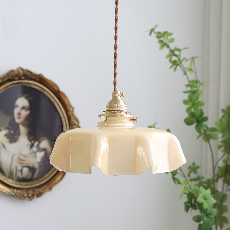 Valentina Vintage LED Pendelleuchte Glas/Holz/Metall Schlaf/Esszimmer