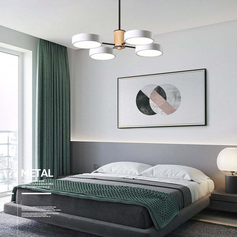 Arisha Modern Kronleuchter Geometrische Wohnzimmer, Metall Holz, 3 Farben
