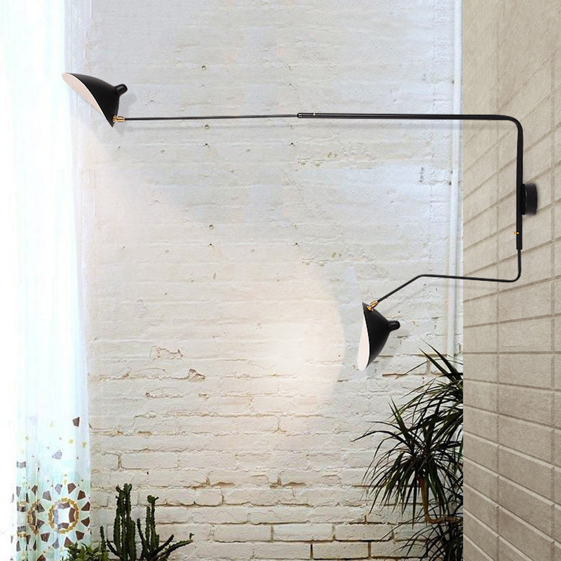 Arisha Modern LED Wandleuchte Schwarz Wohn/Schlafzimmer Metall
