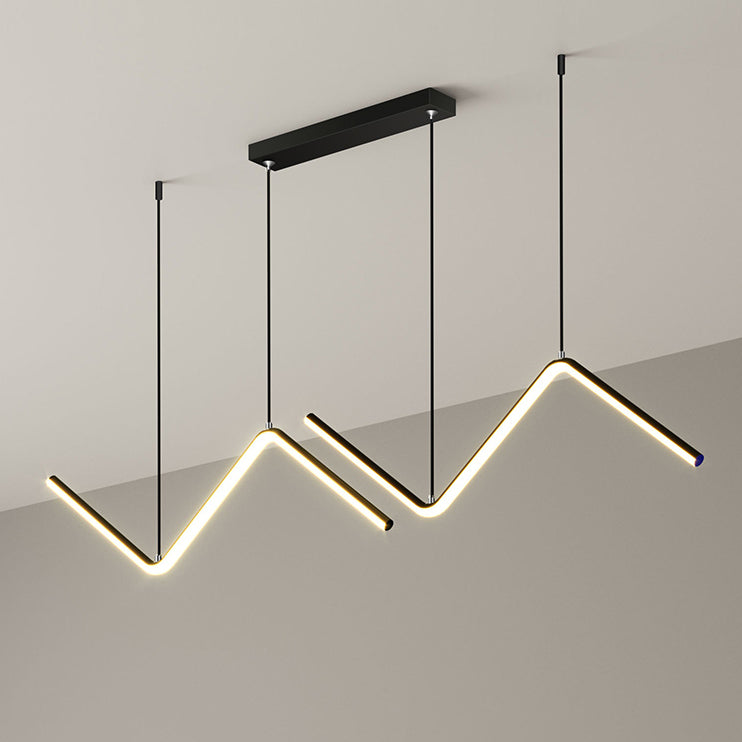 Arisha Modern LED Pendelleuchte Dimmbar Linear Gold/Schwarz Esszimmer