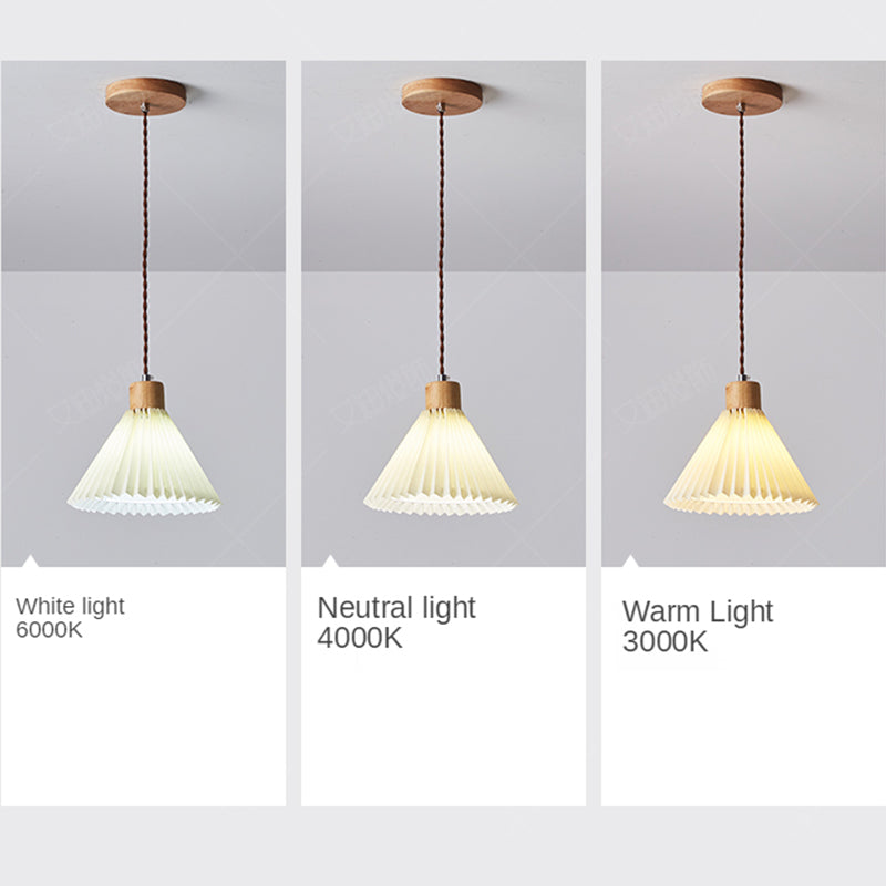 Muto Moderne LED Pendelleuchte Schlafzimmer/Wohnzimmer Weiß Holz