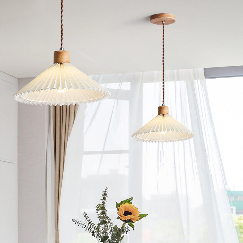 Muto Moderne LED Pendelleuchte Schlafzimmer/Wohnzimmer Weiß Holz