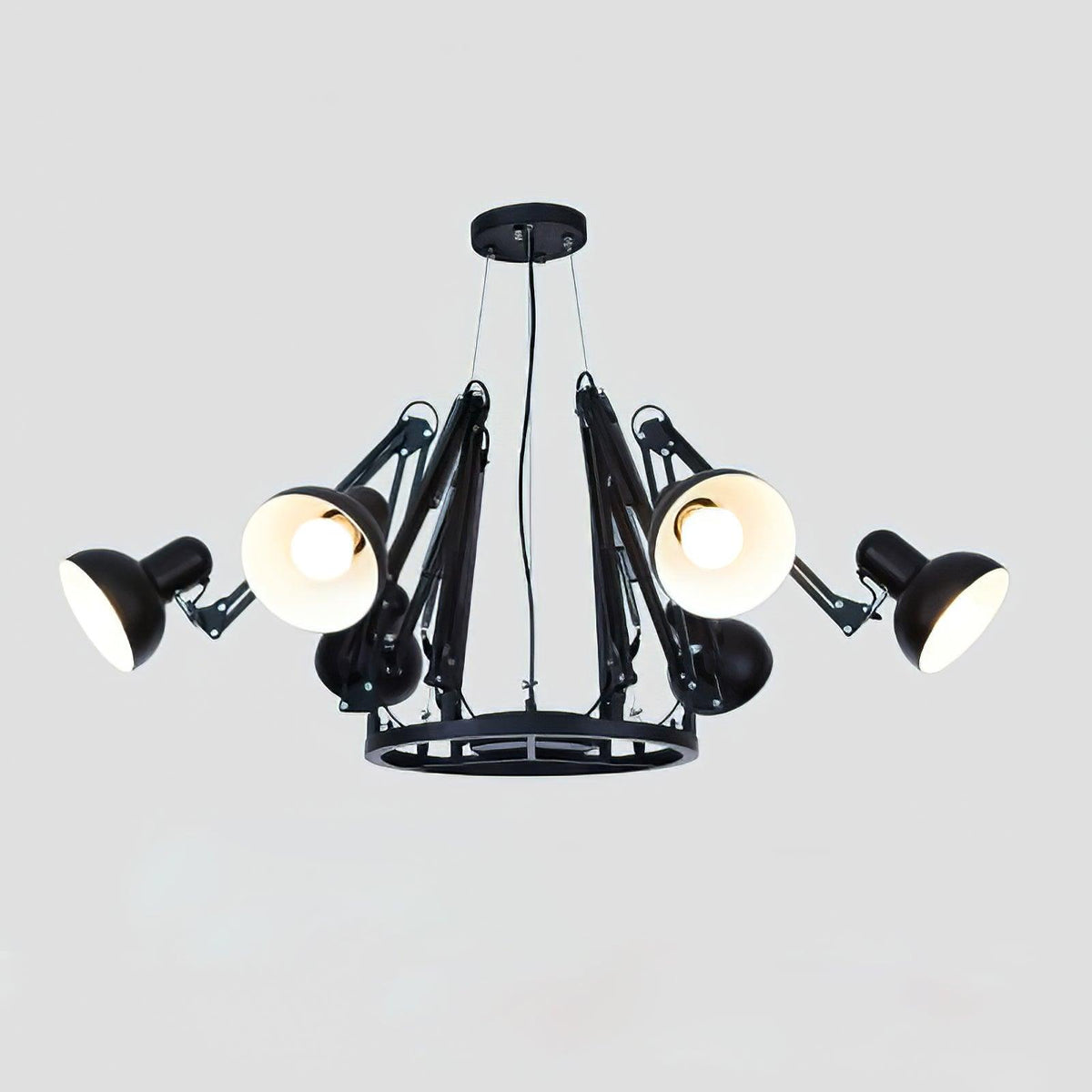 Livenu Kronleuchter Schwarz verstellbar Multi-Arm