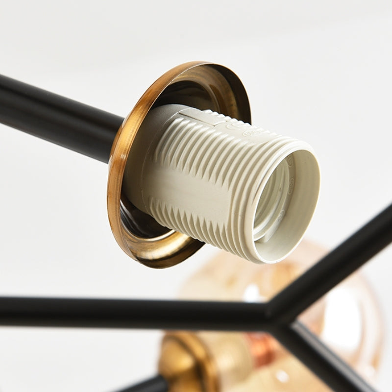 Valentina Industriale LED Kronleuchter Gold Schlaf/Wohnzimmer Glas Metall mit 4 Größen