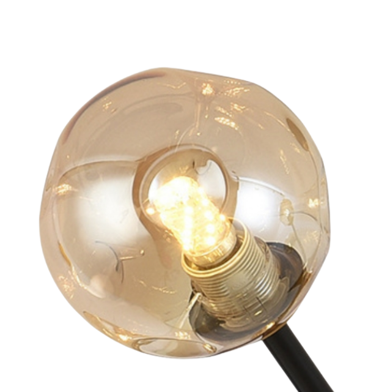 Valentina Industriale LED Kronleuchter Gold Schlaf/Wohnzimmer Glas Metall mit 4 Größen