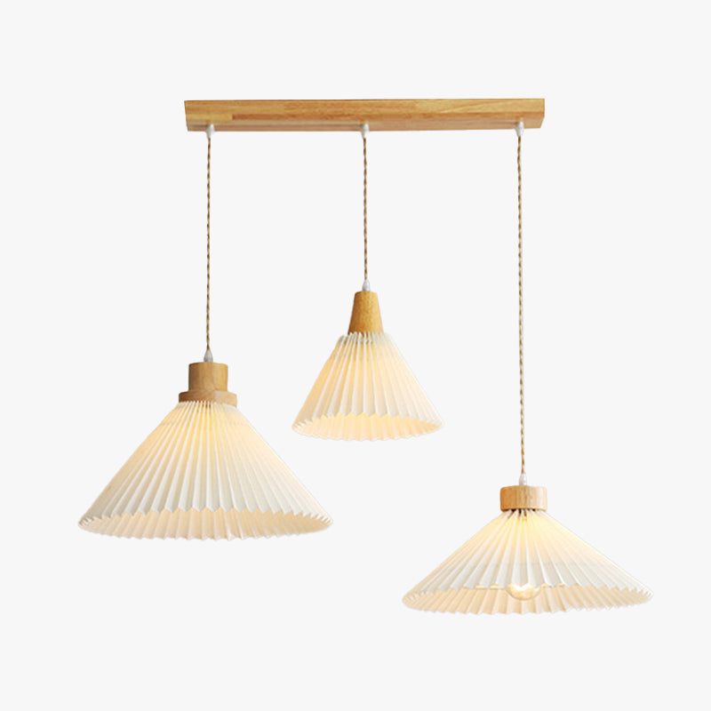 Muto Moderne LED Pendelleuchte Schlafzimmer/Wohnzimmer Weiß Holz