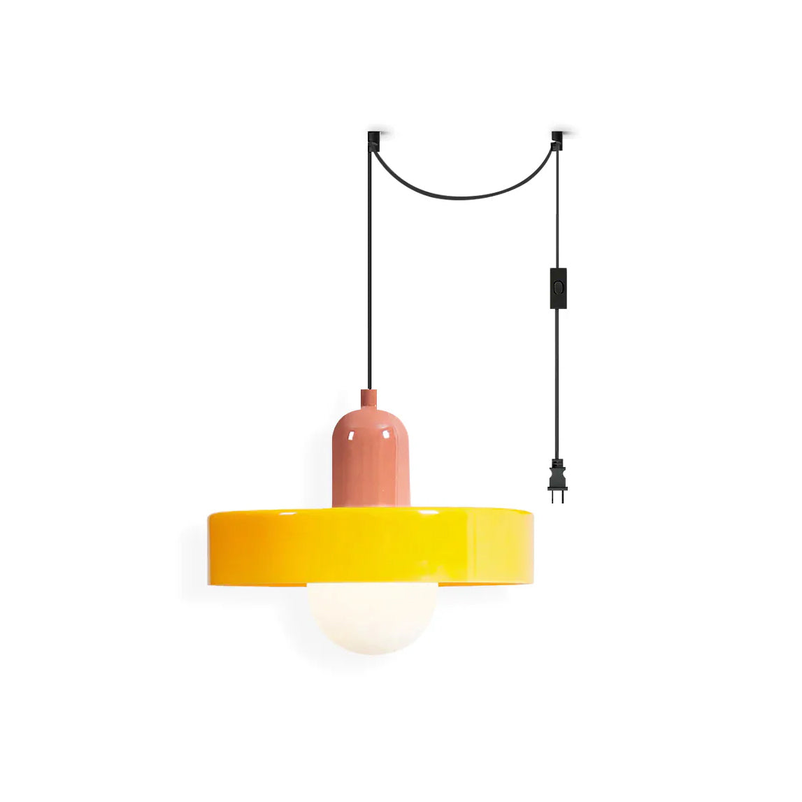 Celeleon Pendelleuchte aus Glas Minimalistisch Disc Orb Swag Wohnzimmer | Cielum