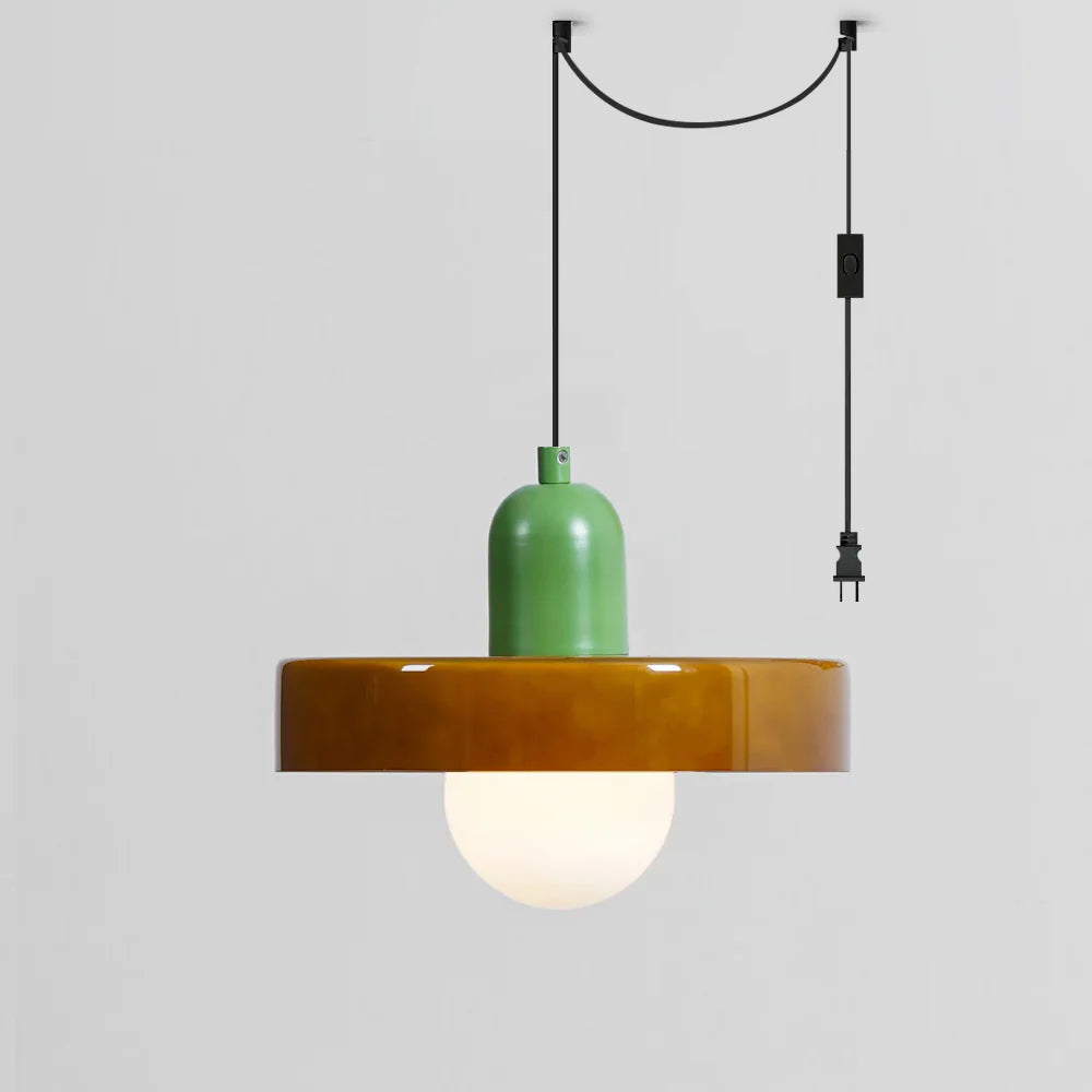 Celeleon Pendelleuchte aus Glas Minimalistisch Disc Orb Swag Wohnzimmer | Cielum