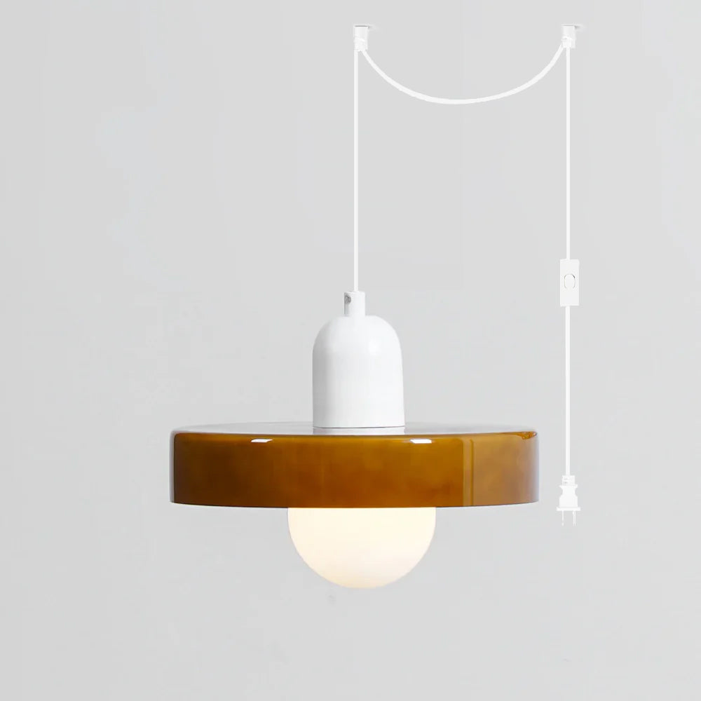 Celeleon Pendelleuchte aus Glas Minimalistisch Disc Orb Swag Wohnzimmer | Cielum