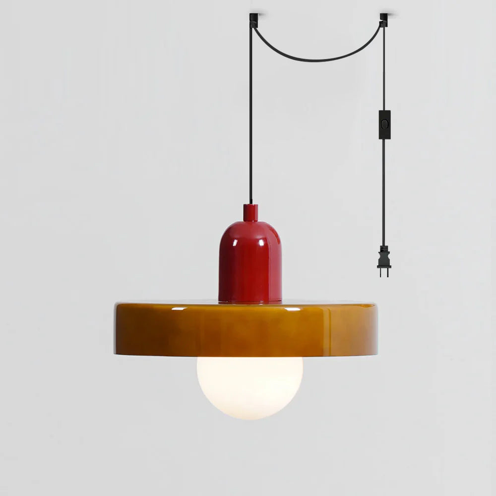 Celeleon Pendelleuchte aus Glas Minimalistisch Disc Orb Swag Wohnzimmer | Cielum
