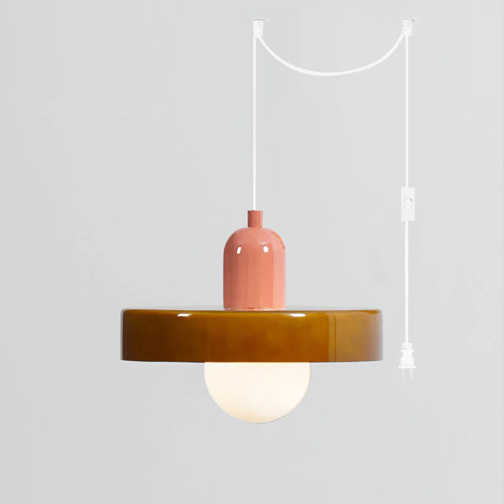 Celeleon Pendelleuchte aus Glas Minimalistisch Disc Orb Swag Wohnzimmer | Cielum