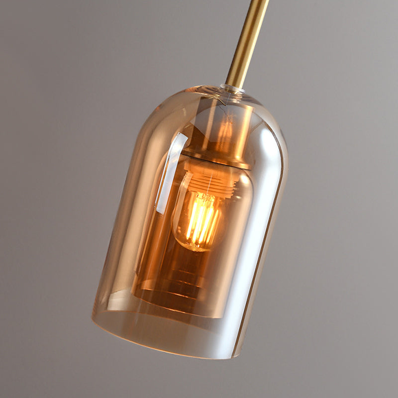 Arisha Modern LED Decken/Pendelleuchte Grau Wohn/Esszimmer Metall Glas