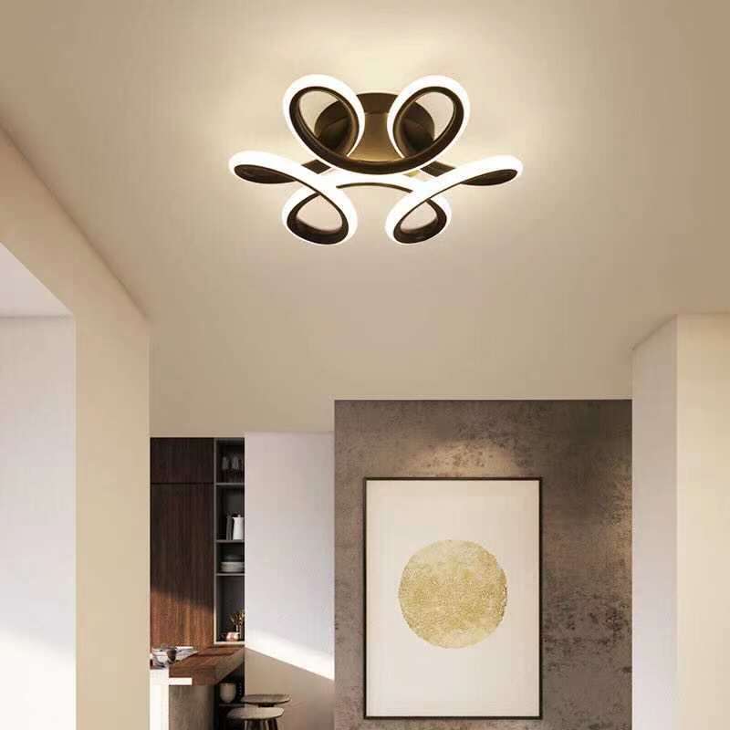 Arisha Modern Design LED Deckenleuchte Schwarz/Weiß Wohnzimmer Metall
