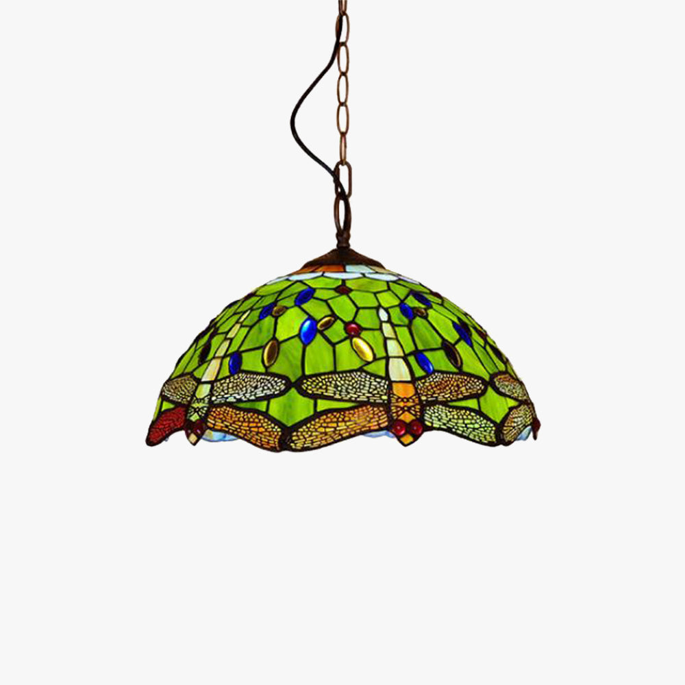 Arisha Vintage Art LED Pendelleuchte Farbig Glas Wohnzimmer