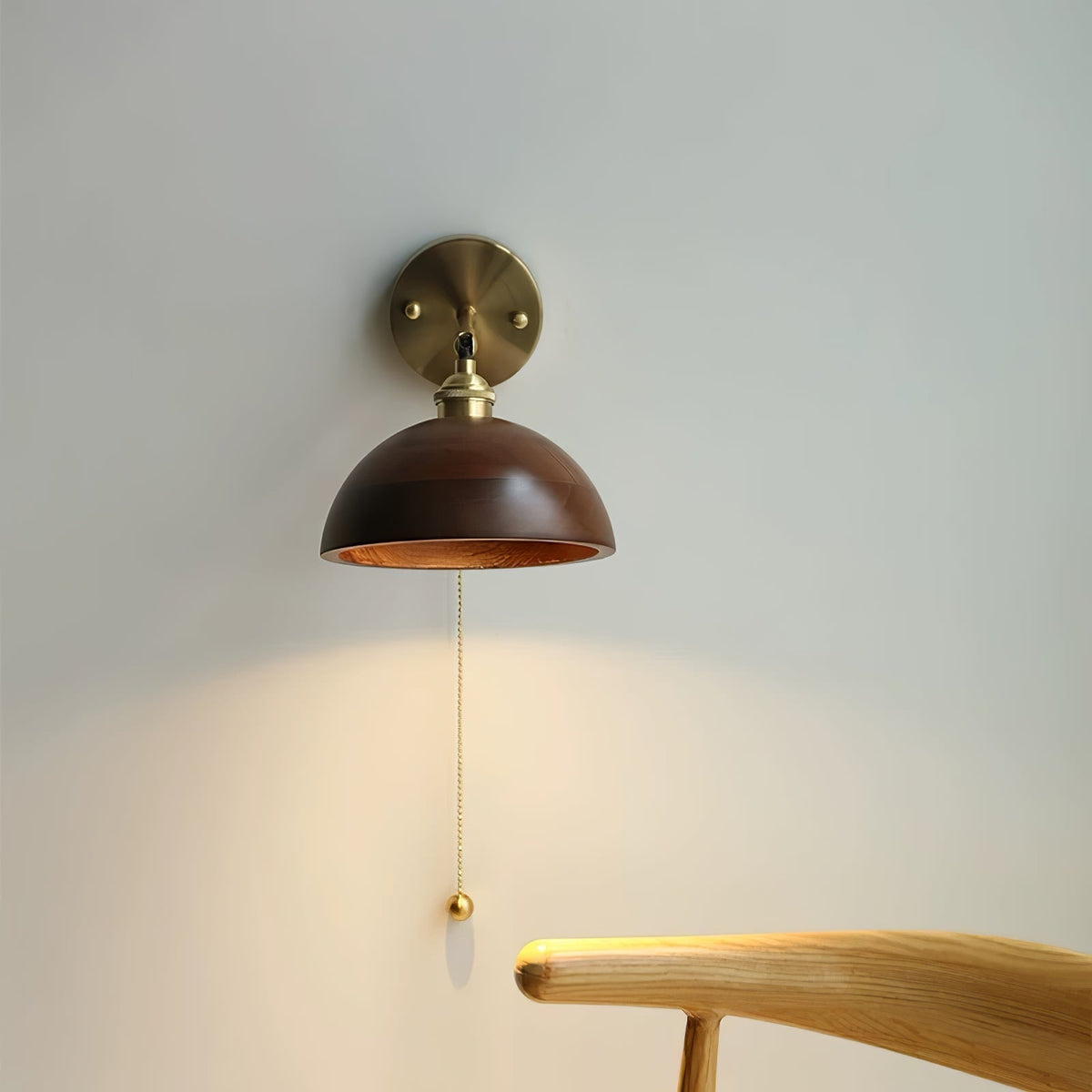 Rasen Vintage Holz-Wandleuchte