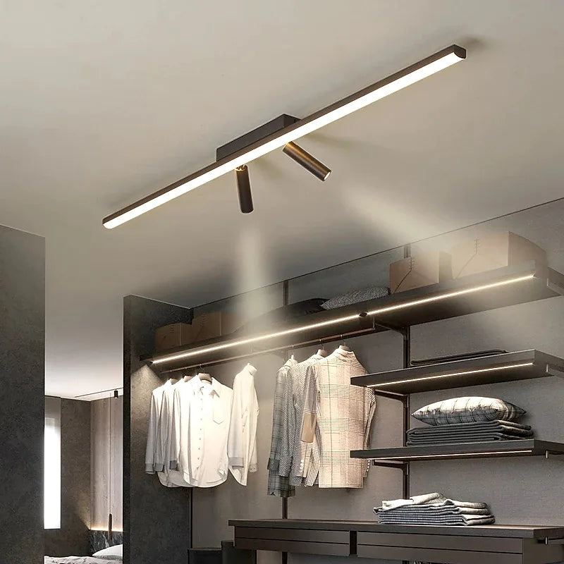 Arisha  Linear LED Deckenleuchte Schwarz Wohnzimmer