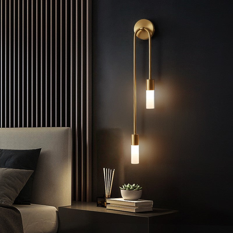 Kristy  Wandleuchte 2 Flammig Doppelwandiges Design Gold Wohnzimmer