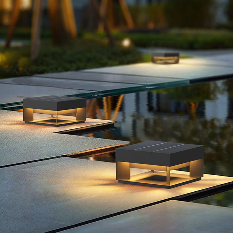 Ray Modern LED Außensokelleuchte Schwarz Garten/Terrasse Solar
