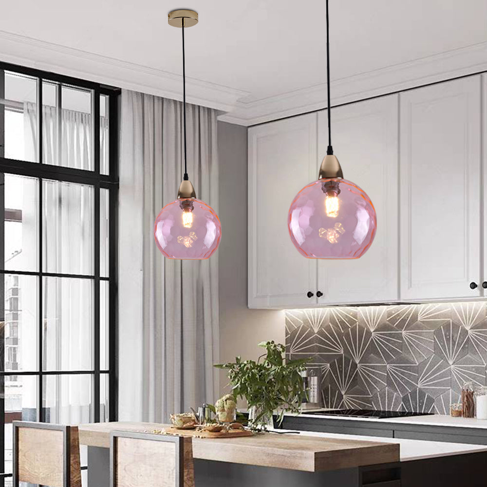 Aria Design LED Bunte Pendelleuchte Glaskugel 1 Flammig Esstisch