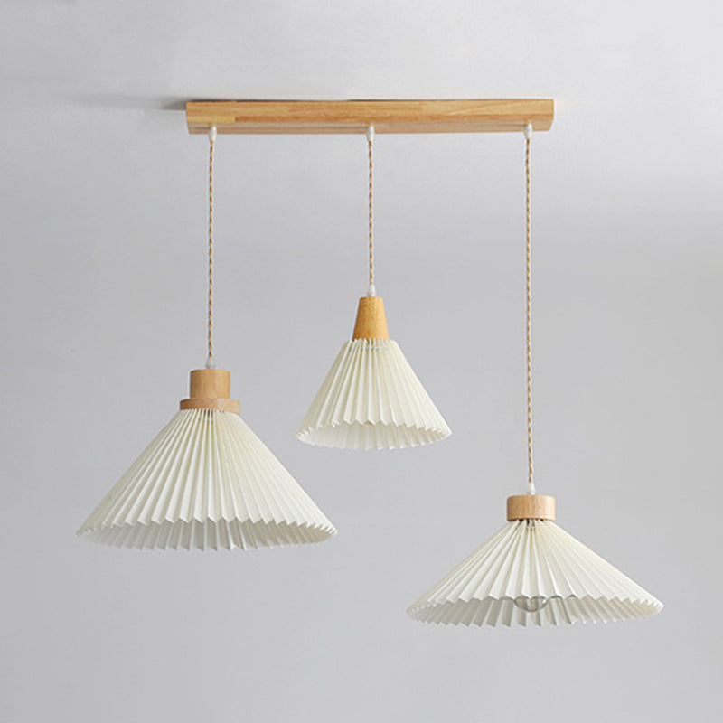 Muto Moderne LED Pendelleuchte Schlafzimmer/Wohnzimmer Weiß Holz