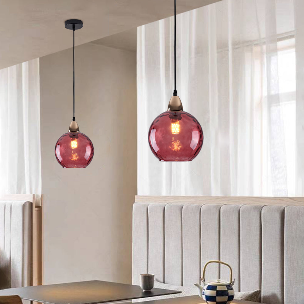 Aria Design LED Bunte Pendelleuchte Glaskugel 1 Flammig Esstisch