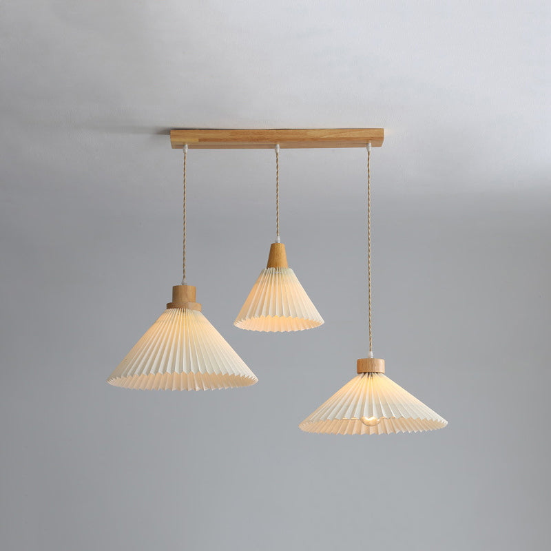 Muto Moderne LED Pendelleuchte Schlafzimmer/Wohnzimmer Weiß Holz