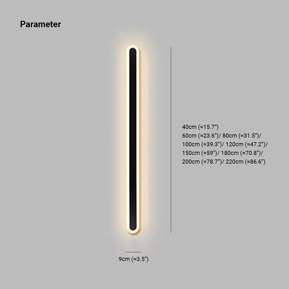 Arisha Linear LED Dimmbar Außenwandleuchte Schwarz Flur Terrasse Metall