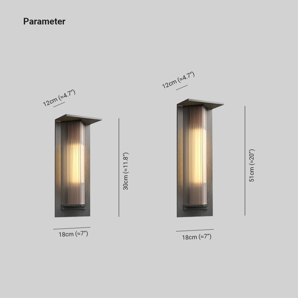 Ray Modern Rechteckig Außenwandleuchte Metall Acryl Garten Flur Terrasse