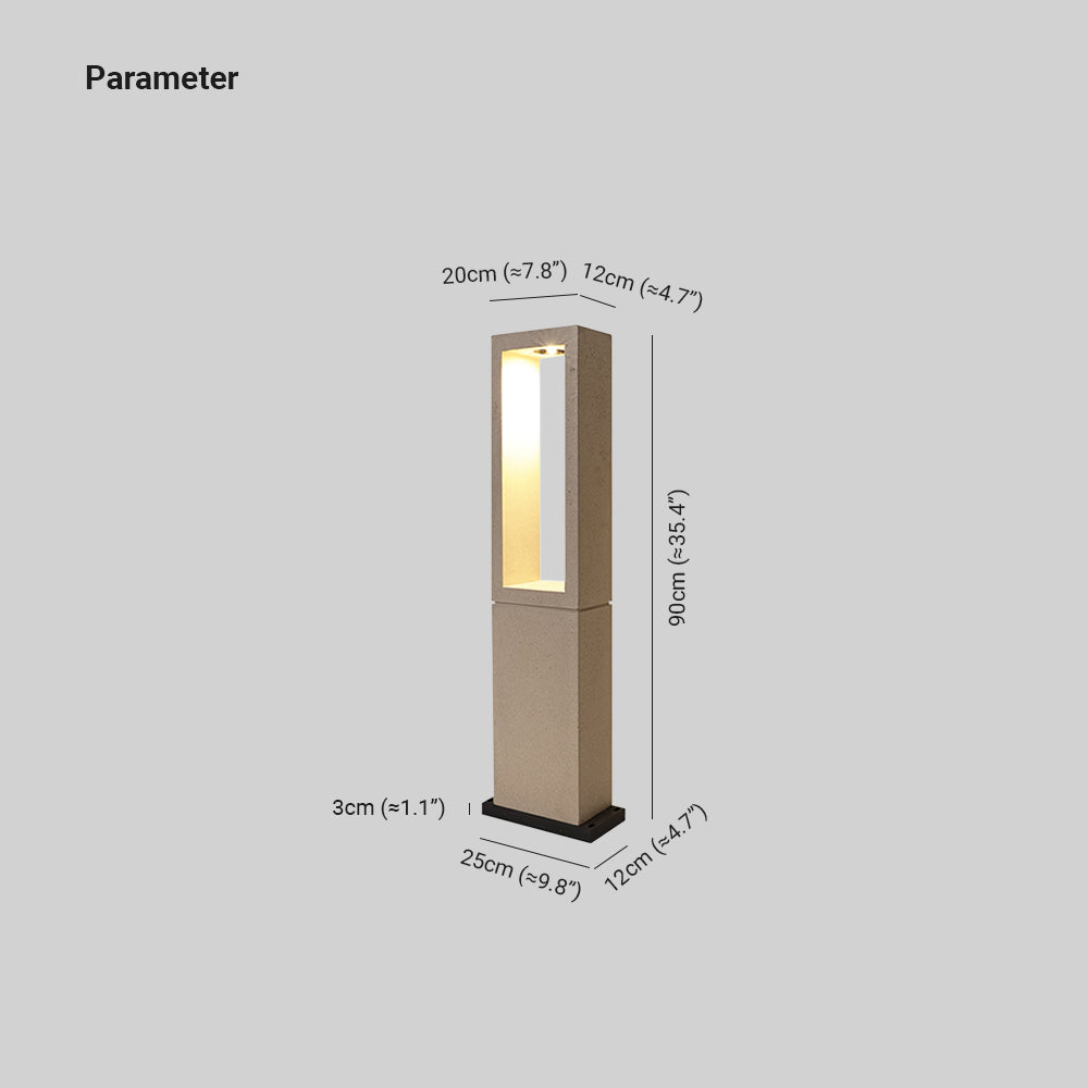 Ray Minimalistisch Außen-Pollerleuchte Grau, Metall & Aluminium