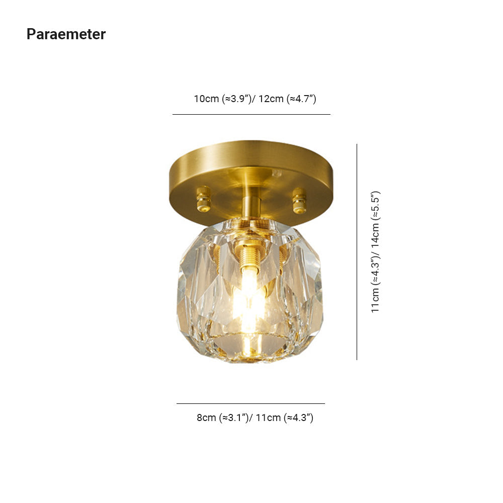 Kristy Modern LED Deckenleuchte Gold Schlaf/Wohnzimmer Flur Kupfer Kristall S/L