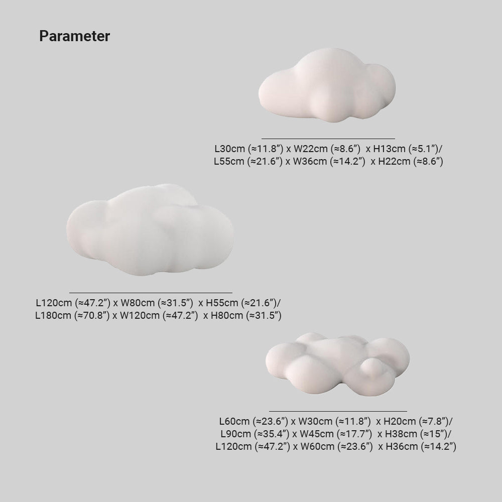 Aria Design Wolke LED Außenleuchte Weiß Garten Acryl Wiederaufladbar 30CM/55CM/60CM/90CM/120CM/180CM Lang