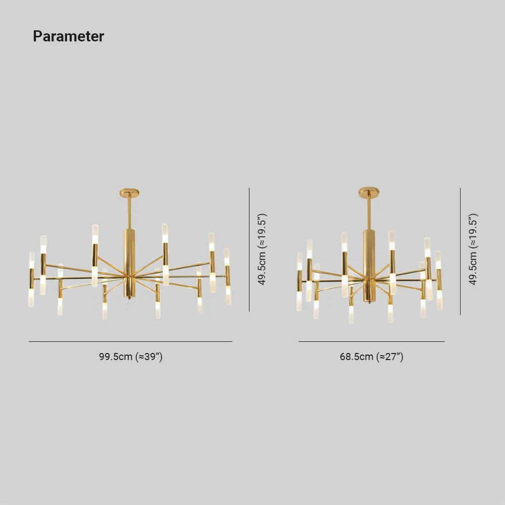 Kristy Kronleuchter Sputnik Modern LED  Gold Wohn/Schlafzimmer Metall