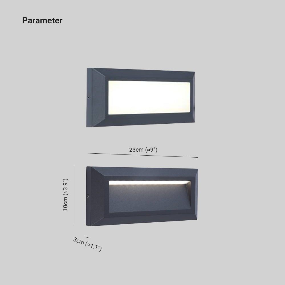 Ray  Außenwandleuchte Rechteck, Grau, Innen/Außen, Metall Modern LED