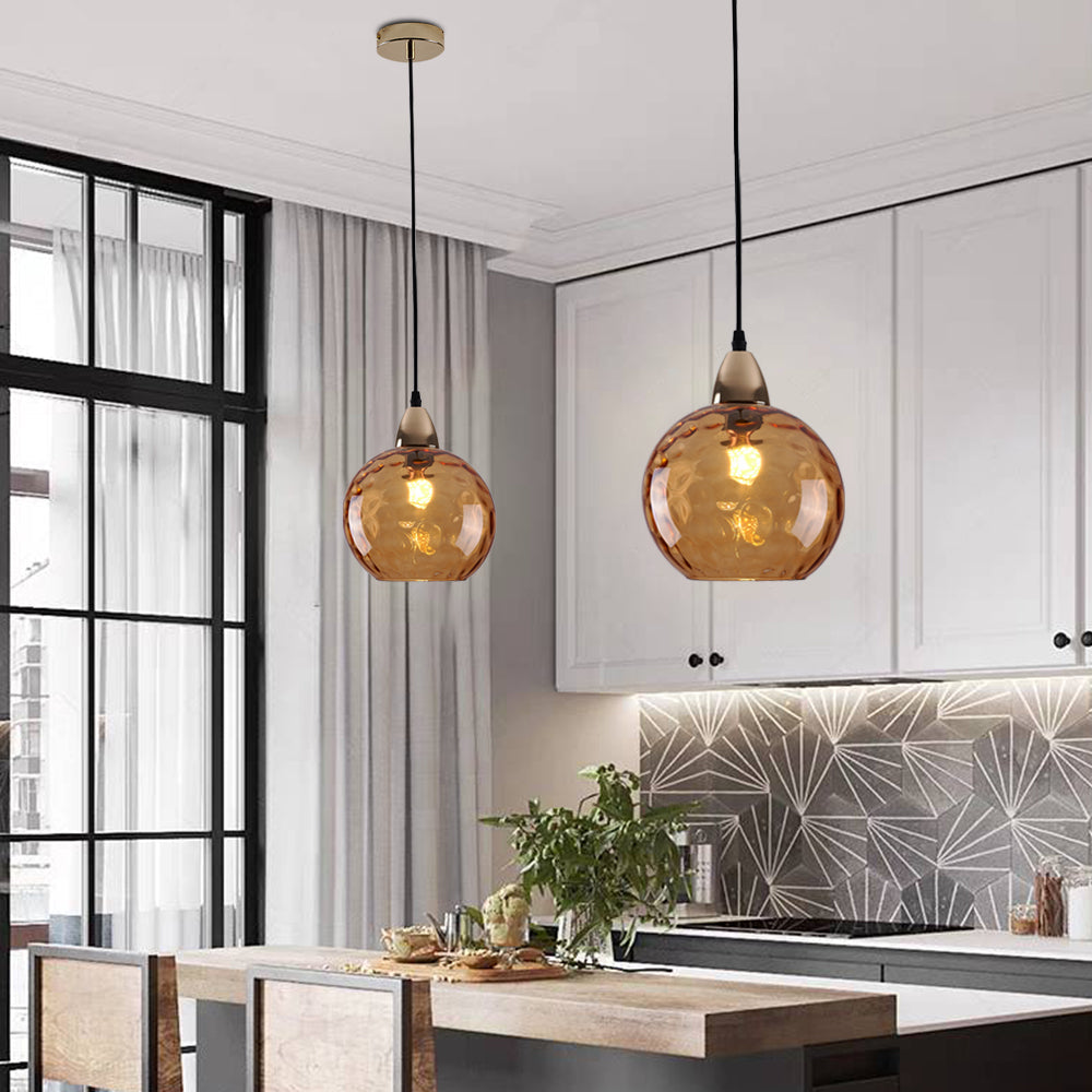 Aria Design LED Bunte Pendelleuchte Glaskugel 1 Flammig Esstisch