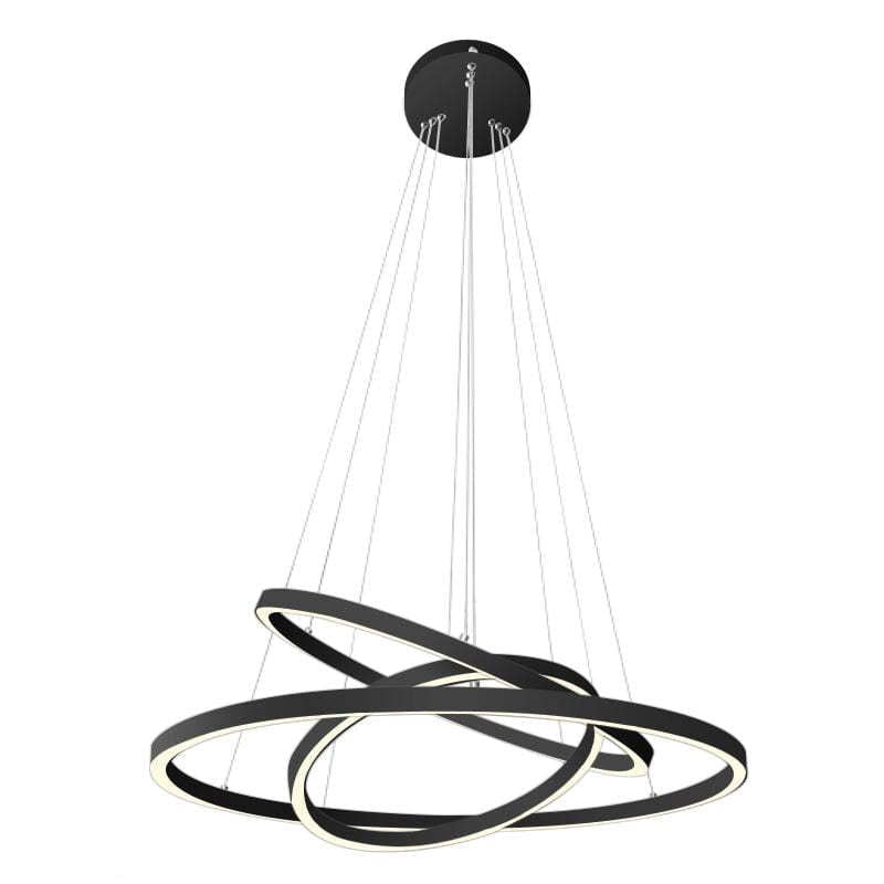 Arisha Modern Led Kronleuchter Schwarz Metall Ess/Wohnzimmer