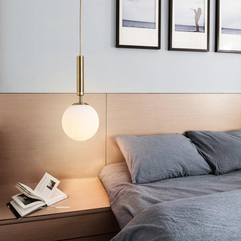 Valentina Modern LED Pendelleuchte Kugel Weiß Ess/Schlafzimmer Metall/Glas