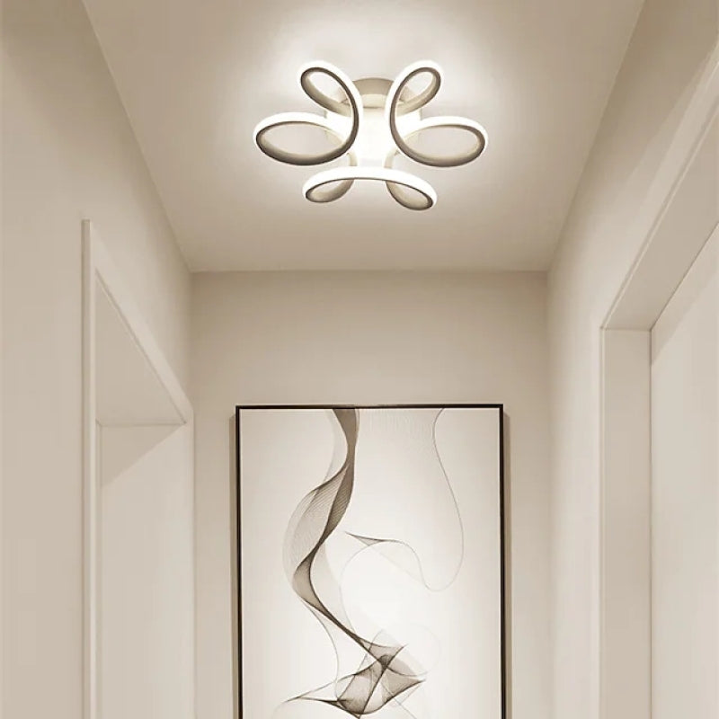 Arisha Modern Design LED Deckenleuchte Schwarz/Weiß Wohnzimmer Metall